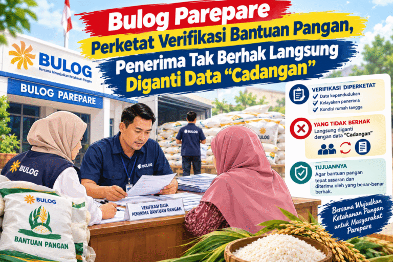 Bulog Parepare Perketat Verifikasi Bantuan Pangan, Penerima Tak Berhak Langsung Diganti Data Cadangan