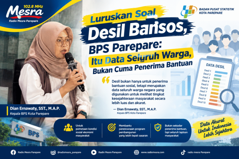 Luruskan Soal Desil Bansos, BPS Parepare: Itu Data Seluruh Warga, Bukan Cuma Penerima Bantuan