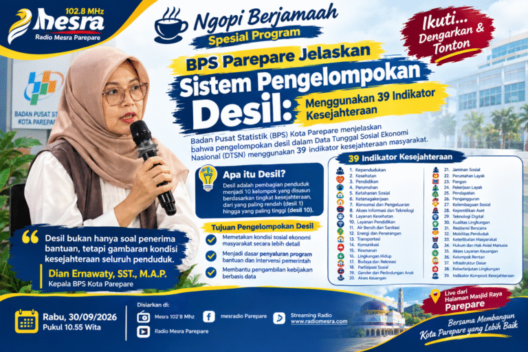 BPS Parepare Jelaskan Sistem Pengelompokan Desil: Menggunakan 39 Indikator Kesejahteraan