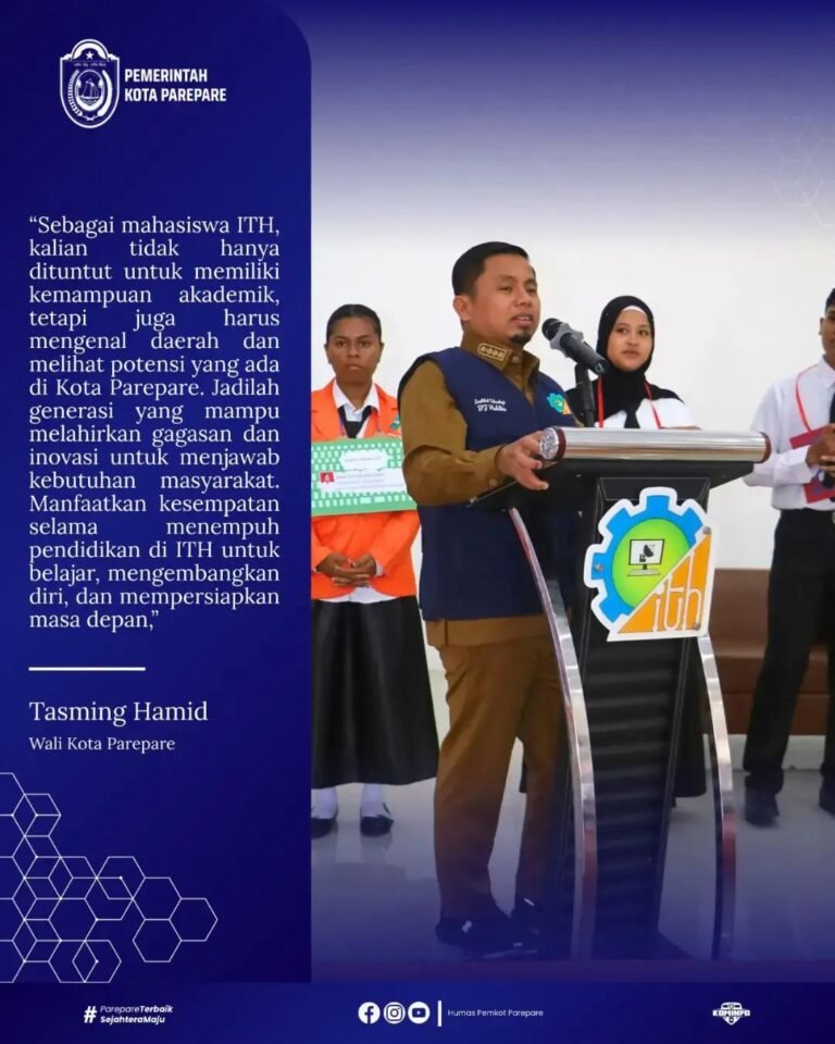 Buka PKKMB ITH, Wali Kota Parepare H. Tasming Hamid Doakan Mahasiswa Baru Ikuti Jejak BJ Habibie