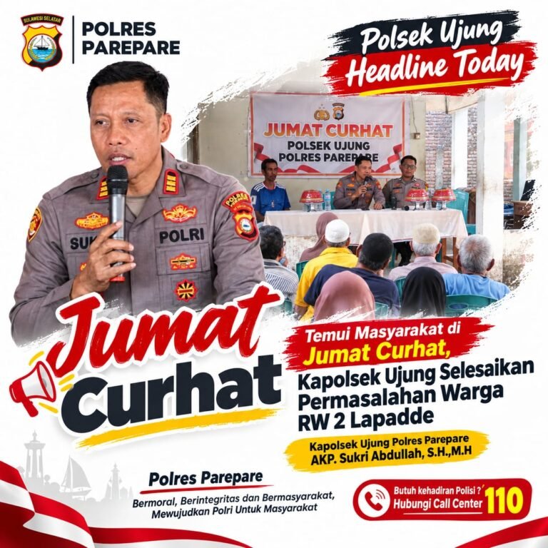 Temui Masyarakat di Jumat Curhat, Kapolsek Ujung Selesaikan Permasalahan Warga RW 2 Lapadde