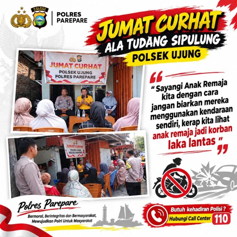 Polsek Ujung Kemas Jumat Curhat Ala Tudang Sipulung, Sampaikan Pesan Waspada El Nino dan Keselamatan Berkendara