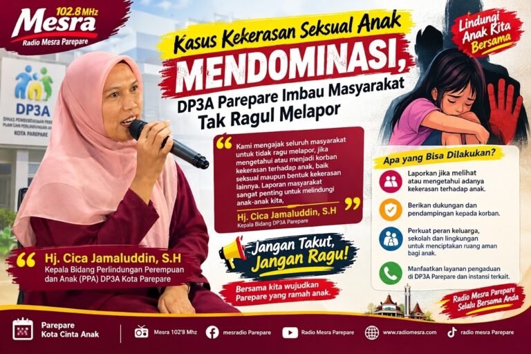 Kasus Kekerasan Seksual Anak Mendominasi, DP3A Parepare Imbau Masyarakat Tak Ragul Melapor