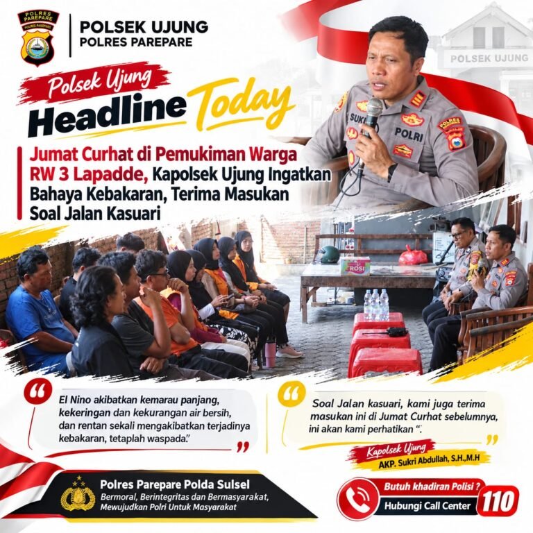 Kembali Laksanakan Jumat Curhat di Pemukiman Warga, Kapolsek Ujung Ingatkan Bahaya Kebakaran